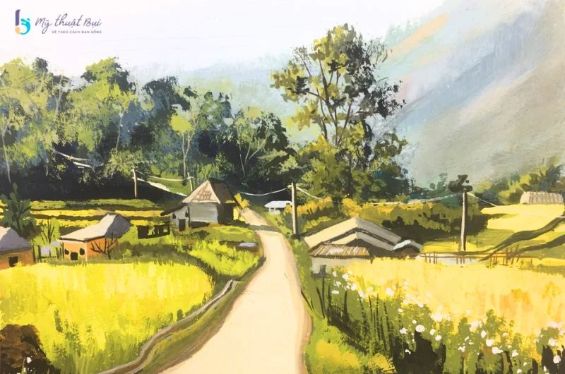 Tranh phong cảnh làng quê Việt Nam