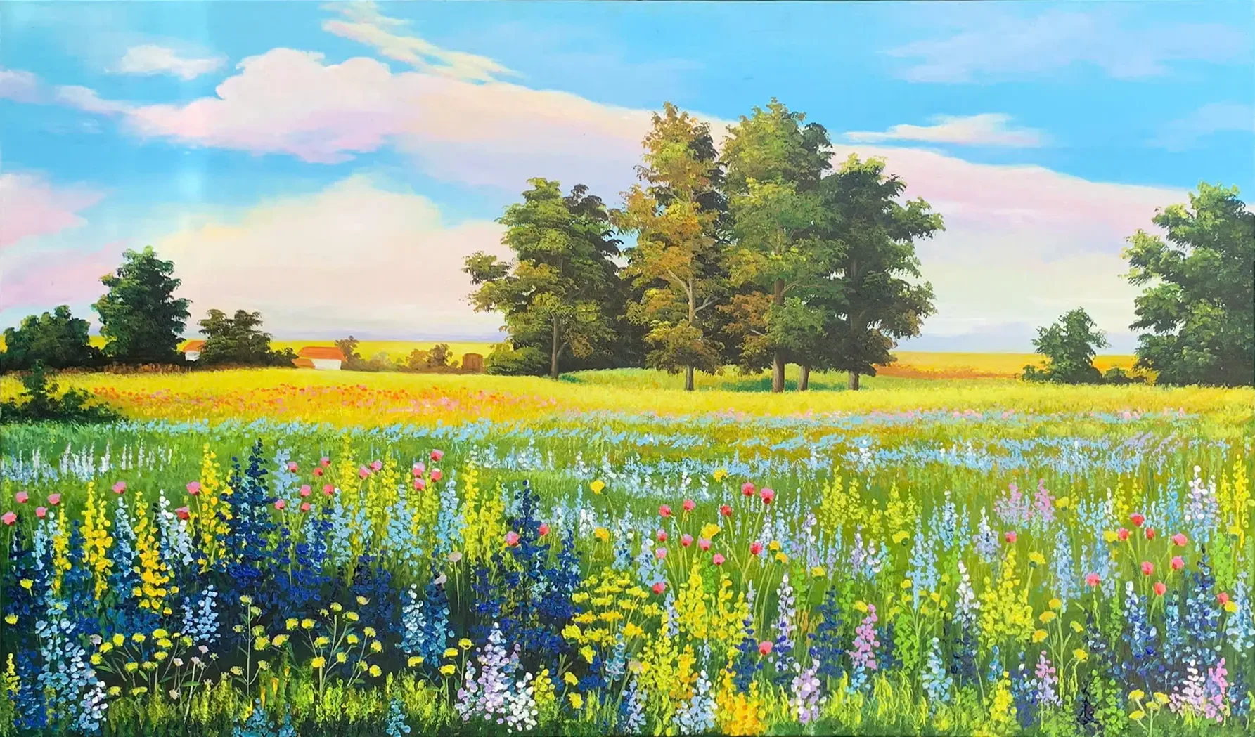 Ý tưởng vẽ tranh phong cảnh đồi cỏ