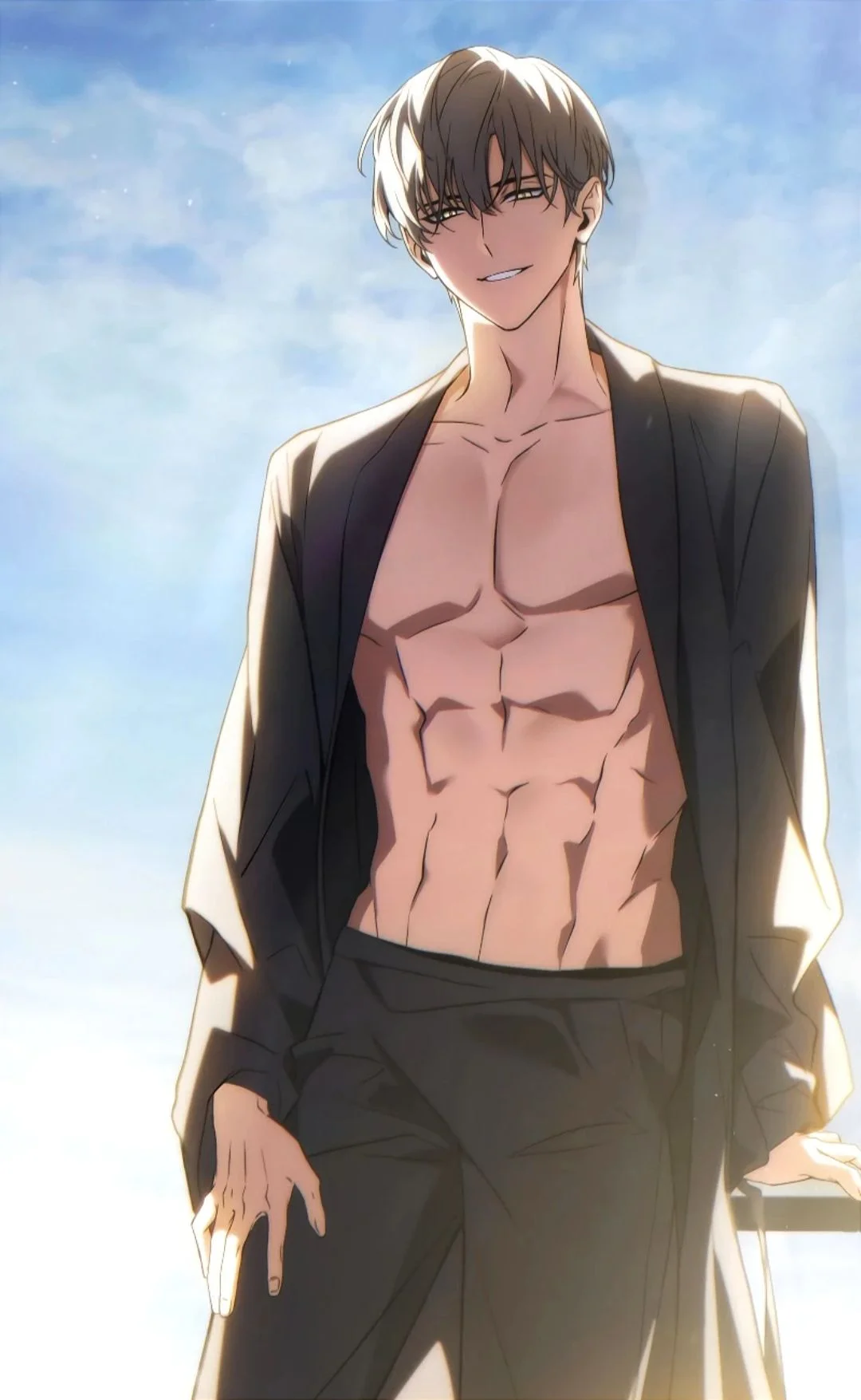 ảnh chân dung anime nam cởi áo