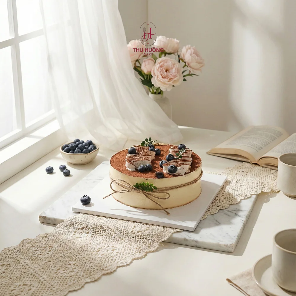 Bánh tiramisu phủ cacao đẹp