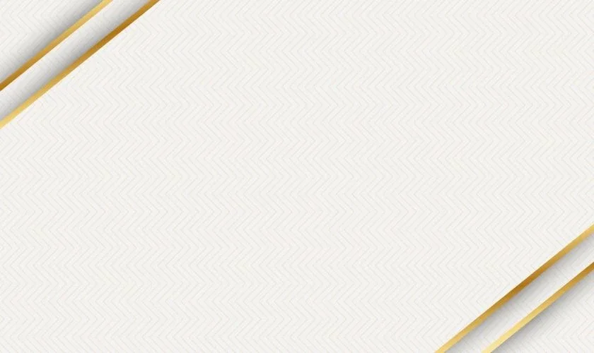 Nền trắng kem sang trọng với dải ruy băng vàng kim chéo hai góc, mẫu hình ảnh nền đẹp cho powerpoint tối giản